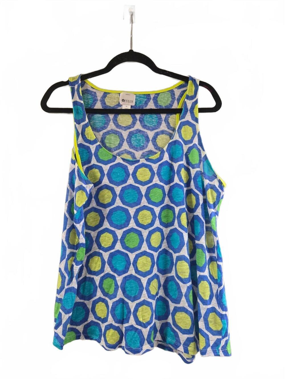 Stylus XL Sleeveless Geometric Pattern Tank Top